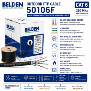 50106f (1) Kabel LAN Belden 50106F CAT6 FTP Outdoor 305 Meter Original Solid Copper 23AWG Foil Shield