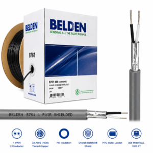 8761 Belden 8761 Electronic Shielded Cable 1 Pair 22 AWG 305 Meter CM Chrome